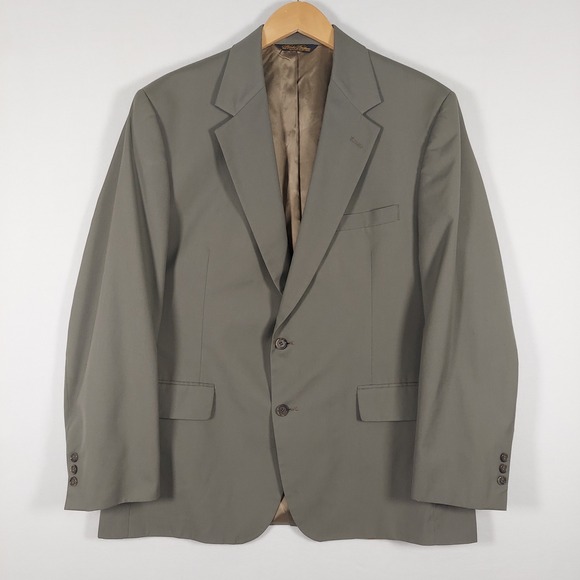 Brooks Brothers Other - Brooks Brothers Sport Coat Taupe 2 Button Blazer 44R Cotton Blend Union Made USA
